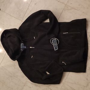 Karen Scott Blk Fleece Hoodie | Small Wms